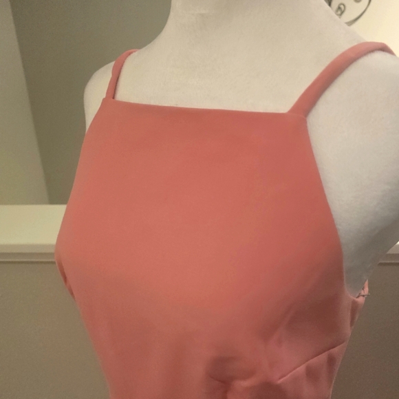 French Connection Square Neck Pink Sleeveless Mini Dress Size 10 - Picture 3 of 8